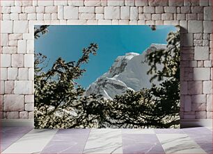 Πίνακας, Snow-Capped Mountain Through the Trees Χιονισμένο βουνό μέσα από τα δέντρα