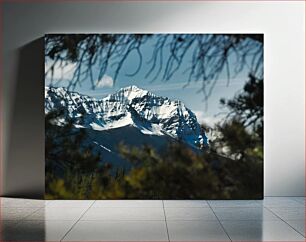 Πίνακας, Snow-Capped Mountain Through the Trees Χιονισμένο βουνό μέσα από τα δέντρα