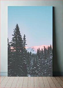 Πίνακας, Snow-Capped Mountains and Pine Trees Χιονισμένα βουνά και πεύκα