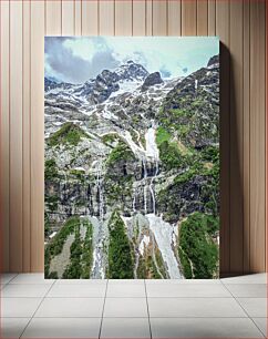 Πίνακας, Snow-capped Mountains and Waterfalls Χιονισμένα βουνά και καταρράκτες