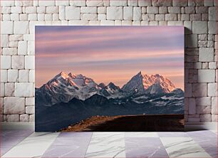 Πίνακας, Snow-Capped Mountains at Dusk Χιονισμένα βουνά στο σούρουπο