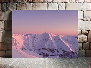 Πίνακας, Snow-Capped Mountains at Sunset Χιονισμένα βουνά στο ηλιοβασίλεμα