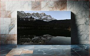 Πίνακας, Snow-Capped Mountains Reflecting in a Lake Χιονισμένα βουνά που αντανακλούν σε μια λίμνη