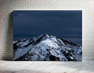 Πίνακας, Snow-Capped Mountains Under Dark Sky Χιονισμένα βουνά κάτω από τον σκοτεινό ουρανό