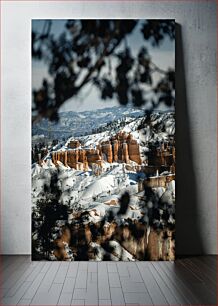 Πίνακας, Snow-Covered Canyon Landscape Χιονισμένο Τοπίο Φαραγγιού