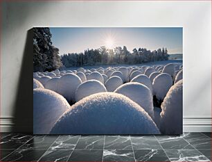 Πίνακας, Snow-Covered Fields at Sunrise Χιονισμένα χωράφια στο Sunrise