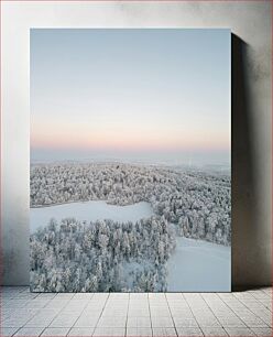 Πίνακας, Snow-Covered Forest at Dawn Χιονισμένο δάσος την αυγή