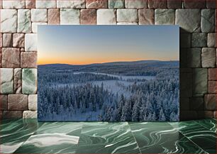 Πίνακας, Snow-Covered Forest at Sunset Χιονισμένο δάσος στο ηλιοβασίλεμα