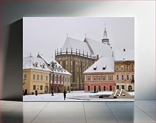 Πίνακας, Snow-covered Historic Town Center Χιονισμένο ιστορικό κέντρο της πόλης