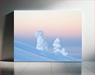 Πίνακας, Snow-Covered Landscape at Sunset Χιονισμένο τοπίο στο ηλιοβασίλεμα