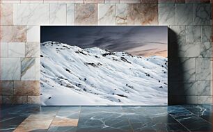Πίνακας, Snow-Covered Mountain at Dusk Χιονισμένο βουνό στο σούρουπο
