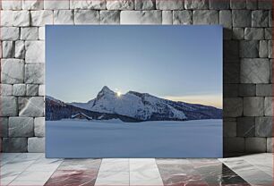 Πίνακας, Snow-covered Mountain at Sunrise Χιονισμένο βουνό στο Sunrise