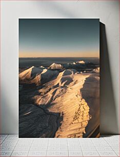 Πίνακας, Snow-Covered Mountain Range at Sunset Χιονισμένη οροσειρά στο ηλιοβασίλεμα