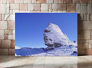 Πίνακας, Snow-Covered Mountain Rock Χιονισμένος Βουνός Βράχος