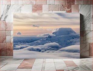 Πίνακας, Snow-Covered Mountains at Sunset Χιονισμένα βουνά στο ηλιοβασίλεμα