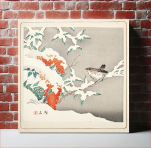 Πίνακας, Snow-Covered Nandina and Winter Sparrow by After Nagamachi Chikuseki