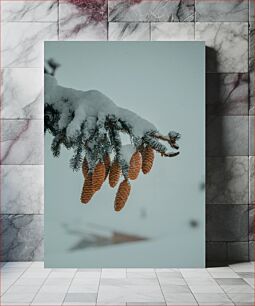 Πίνακας, Snow-Covered Pine Cones Χιονισμένα κουκουνάρια