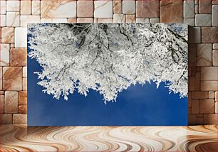 Πίνακας, Snow-Covered Trees Against Blue Sky Χιονισμένα δέντρα ενάντια στο γαλάζιο του ουρανού