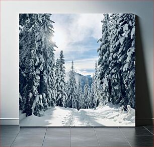Πίνακας, Snow-covered Trees in Winter Landscape Χιονισμένα δέντρα στο χειμερινό τοπίο
