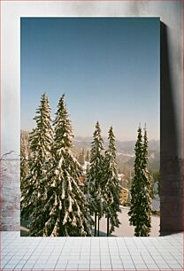 Πίνακας, Snow-Covered Trees in Winter Landscape Χιονισμένα δέντρα σε χειμερινό τοπίο