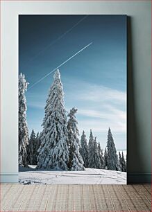 Πίνακας, Snow-Covered Trees Under a Clear Sky Χιονισμένα δέντρα κάτω από έναν καθαρό ουρανό