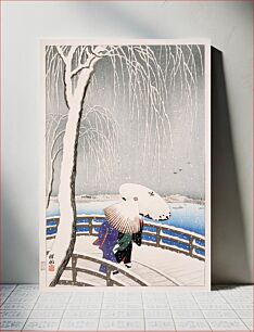 Πίνακας, Snow on Willow Bridge by Ohara Shōson