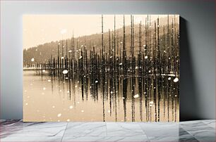 Πίνακας, Snowfall Over Frozen Lake Χιονόπτωση πάνω από την παγωμένη λίμνη