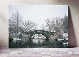 Πίνακας, Snowy Bridge in Winter Χιονισμένη γέφυρα τον χειμώνα