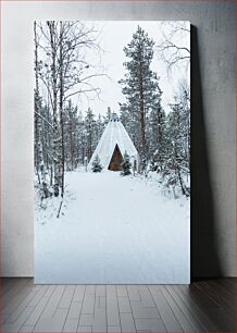 Πίνακας, Snowy Cabin in Winter Forest Χιονισμένη καμπίνα στο χειμερινό δάσος