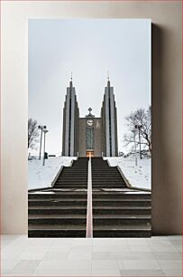 Πίνακας, Snowy Church on a Hill Χιονισμένη Εκκλησία σε λόφο