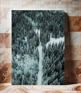 Πίνακας, Snowy Forest Aerial View Snowy Forest Aerial View