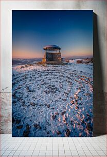 Πίνακας, Snowy Gazebo at Sunset Χιονισμένο κιόσκι στο ηλιοβασίλεμα