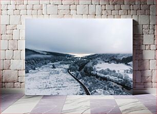 Πίνακας, Snowy Landscape at Dawn Χιονισμένο τοπίο την αυγή