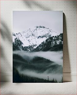 Πίνακας, Snowy Mountain and Foggy Forest Χιονισμένο βουνό και ομιχλώδες δάσος