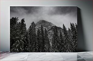 Πίνακας, Snowy Mountain and Forest Χιονισμένο Βουνό και Δάσος