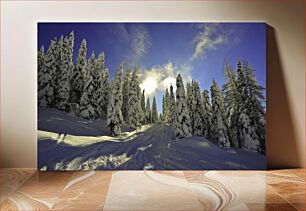 Πίνακας, Snowy Mountain Forest Χιονισμένο Βουνό Δάσος