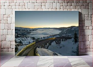Πίνακας, Snowy Mountain Landscape at Dawn Χιονισμένο ορεινό τοπίο την αυγή