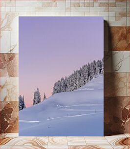 Πίνακας, Snowy Mountain Landscape at Dusk Χιονισμένο ορεινό τοπίο στο σούρουπο