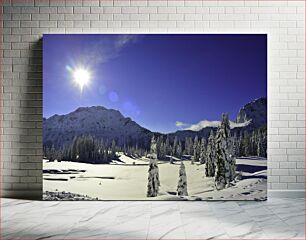 Πίνακας, Snowy Mountain Landscape Χιονισμένο Ορεινό Τοπίο