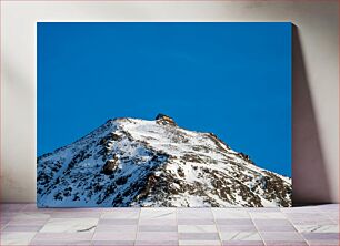Πίνακας, Snowy Mountain Peak with House Snowy Mountain Peak με Σπίτι