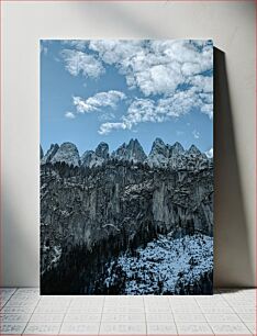 Πίνακας, Snowy Mountain Range Under Cloudy Sky Χιονισμένη οροσειρά κάτω από συννεφιασμένο ουρανό