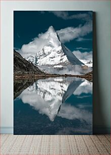 Πίνακας, Snowy Mountain Reflection Χιονισμένο Βουνό Αντανάκλαση