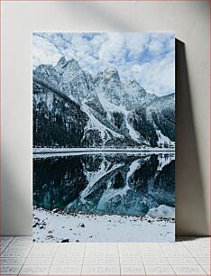 Πίνακας, Snowy Mountain Reflections Χιονισμένες αντανακλάσεις βουνών