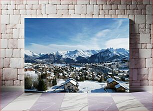 Πίνακας, Snowy Mountain Town Χιονισμένη Ορεινή Πόλη