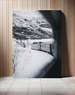 Πίνακας, Snowy Mountain Train Journey Χιονισμένο ορεινό ταξίδι με τρένο