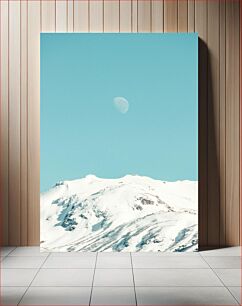 Πίνακας, Snowy Mountain Under Moon Χιονισμένο βουνό κάτω από το φεγγάρι