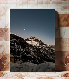 Πίνακας, Snowy Mountain Under the Moonlight Χιονισμένο βουνό κάτω από το φως του φεγγαριού