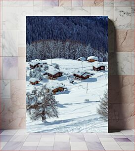 Πίνακας, Snowy Mountain Village Χιονισμένο Ορεινό Χωριό