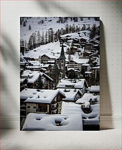 Πίνακας, Snowy Mountain Village Χιονισμένο Ορεινό Χωριό