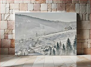 Πίνακας, Snowy Mountain Village Χιονισμένο Ορεινό Χωριό